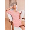 Ekouaer Robes for Women Waffle Knit Bathrobe Soft Lightweight Knee Length Loungewear S-XXL(Light Pink)