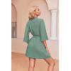 Ekouaer Robes for Women Waffle Knit Bathrobe Soft Lightweight Knee Length Loungewear S-XXL(Mint Green)