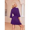 Ekouaer Robes for Women Waffle Knit Bathrobe Soft Lightweight Knee Length Loungewear S-XXL(Purple)