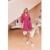 Ekouaer Robes for Women Waffle Knit Bathrobe Soft Lightweight Knee Length Loungewear S-XXL(Rose)