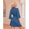 Ekouaer Robes for Women Waffle Knit Bathrobe Soft Lightweight Knee Length Loungewear S-XXL(Royal Blue)