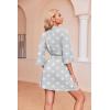 Ekouaer Robes for Women Waffle Knit Bathrobe Soft Lightweight Knee Length Loungewear S-XXL(Star Gray)