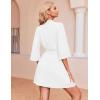 Ekouaer Robes for Women Waffle Knit Bathrobe Soft Lightweight Knee Length Loungewear S-XXL(White)