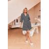 Ekouaer Robes for Women Waffle Knit Bathrobe Soft Lightweight Knee Length Loungewear S-XXL(White Stripe)