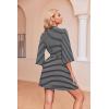 Ekouaer Robes for Women Waffle Knit Bathrobe Soft Lightweight Knee Length Loungewear S-XXL(White Stripe)