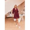 Ekouaer Robes for Women Waffle Knit Bathrobe Soft Lightweight Knee Length Loungewear S-XXL(Wine Red)