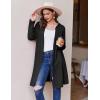 Ekouaer Robes for Women Waffle Knit Hooded Bathrobe Lightweight Robe Soft Knee Length Sleepwear with Pockets(Black)
