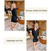 Ekouaer Robes for Women Waffle Knit Hooded Bathrobe Lightweight Robe Soft Knee Length Sleepwear with Pockets(Black)