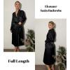 Ekouaer Satin Robes for Women Long Sleeve Silk Bathrobe Soft Lightweight Full Length Sleepwear Bridesmaid Wedding Party Robes(Black)
