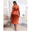 Ekouaer Satin Robes for Women Long Sleeve Silk Bathrobe Soft Lightweight Full Length Sleepwear Bridesmaid Wedding Party Robes(Brown)