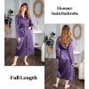 Ekouaer Satin Robes for Women Long Sleeve Silk Bathrobe Soft Lightweight Full Length Sleepwear Bridesmaid Wedding Party Robes(Deep Purple)