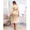 Ekouaer Satin Robes for Women Long Sleeve Silk Bathrobe Soft Lightweight Full Length Sleepwear Bridesmaid Wedding Party Robes(Flesh Color)