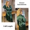 Ekouaer Satin Robes for Women Long Sleeve Silk Bathrobe Soft Lightweight Full Length Sleepwear Bridesmaid Wedding Party Robes(Green)