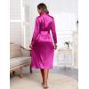 Ekouaer Satin Robes for Women Long Sleeve Silk Bathrobe Soft Lightweight Full Length Sleepwear Bridesmaid Wedding Party Robes(Hot Pink)