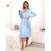 Ekouaer Satin Robes for Women Long Sleeve Silk Bathrobe Soft Lightweight Full Length Sleepwear Bridesmaid Wedding Party Robes(Light Blue)