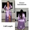 Ekouaer Satin Robes for Women Long Sleeve Silk Bathrobe Soft Lightweight Full Length Sleepwear Bridesmaid Wedding Party Robes(Light Purple)