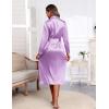 Ekouaer Satin Robes for Women Long Sleeve Silk Bathrobe Soft Lightweight Full Length Sleepwear Bridesmaid Wedding Party Robes(Light Purple)