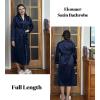 Ekouaer Satin Robes for Women Long Sleeve Silk Bathrobe Soft Lightweight Full Length Sleepwear Bridesmaid Wedding Party Robes(Navy Blue)