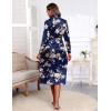 Ekouaer Satin Robes for Women Long Sleeve Silk Bathrobe Soft Lightweight Full Length Sleepwear Bridesmaid Wedding Party Robes(Navy Floral)