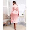 Ekouaer Satin Robes for Women Long Sleeve Silk Bathrobe Soft Lightweight Full Length Sleepwear Bridesmaid Wedding Party Robes(Pink)