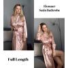 Ekouaer Satin Robes for Women Long Sleeve Silk Bathrobe Soft Lightweight Full Length Sleepwear Bridesmaid Wedding Party Robes(Pink)