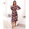 Ekouaer Satin Robes for Women Long Sleeve Silk Bathrobe Soft Lightweight Full Length Sleepwear Bridesmaid Wedding Party Robes(Red Floral)