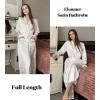 Ekouaer Satin Robes for Women Long Sleeve Silk Bathrobe Soft Lightweight Full Length Sleepwear Bridesmaid Wedding Party Robes(White)