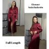 Ekouaer Satin Robes for Women Long Sleeve Silk Bathrobe Soft Lightweight Full Length Sleepwear Bridesmaid Wedding Party Robes(Wine Red)