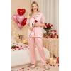 Ekouaer Silk Pajamas for Women Set Satin Pjs Soft Short Sleeve Button Down Sleepwear 3 Piece Loungewear S-XXL(A-pink)