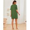 Ekouaer Sleep Shirts for Women Nightgown Short Sleeves T shirt Night Dress Round Neck Womans Nightgown with Pocket S-XXL(Army Green)