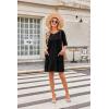 Ekouaer Sleep Shirts for Women Nightgown Short Sleeves T shirt Night Dress Round Neck Womans Nightgown with Pocket S-XXL(Black)