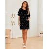 Ekouaer Sleep Shirts for Women Nightgown Short Sleeves T shirt Night Dress Round Neck Womans Nightgown with Pocket S-XXL(Black Star)