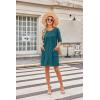 Ekouaer Sleep Shirts for Women Nightgown Short Sleeves T shirt Night Dress Round Neck Womans Nightgown with Pocket S-XXL(Blue Green)