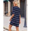 Ekouaer Sleep Shirts for Women Nightgown Short Sleeves T shirt Night Dress Round Neck Womans Nightgown with Pocket S-XXL(Blue Stripe)
