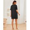 Ekouaer Sleep Shirts for Women Nightgown Short Sleeves T shirt Night Dress Round Neck Womans Nightgown with Pocket S-XXL(Grey)