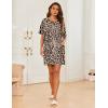 Ekouaer Sleep Shirts for Women Nightgown Short Sleeves T shirt Night Dress Round Neck Womans Nightgown with Pocket S-XXL(Leopard)