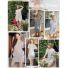 Ekouaer Sleep Shirts for Women Nightgown Short Sleeves T shirt Night Dress Round Neck Womans Nightgown with Pocket S-XXL(Light Grey)