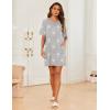 Ekouaer Sleep Shirts for Women Nightgown Short Sleeves T shirt Night Dress Round Neck Womans Nightgown with Pocket S-XXL(Light Grey Star)