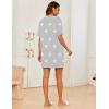 Ekouaer Sleep Shirts for Women Nightgown Short Sleeves T shirt Night Dress Round Neck Womans Nightgown with Pocket S-XXL(Light Grey Star)