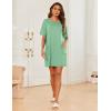 Ekouaer Sleep Shirts for Women Nightgown Short Sleeves T shirt Night Dress Round Neck Womans Nightgown with Pocket S-XXL(Mint Green)