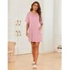 Ekouaer Sleep Shirts for Women Nightgown Short Sleeves T shirt Night Dress Round Neck Womans Nightgown with Pocket S-XXL(Pink)