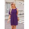 Ekouaer Sleep Shirts for Women Nightgown Short Sleeves T shirt Night Dress Round Neck Womans Nightgown with Pocket S-XXL(Purple)