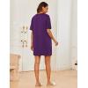 Ekouaer Sleep Shirts for Women Nightgown Short Sleeves T shirt Night Dress Round Neck Womans Nightgown with Pocket S-XXL(Purple)