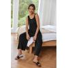 Ekouaer Sleeveless Jumpsuits for Women Scoop Neck Casual Tank Rompers Wide Leg Pants Overalls with Pockets(Black)