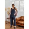 Ekouaer Sleeveless Jumpsuits for Women Scoop Neck Casual Tank Rompers Wide Leg Pants Overalls with Pockets(Navy Blue)