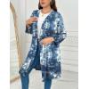 Ekouaer Women Plus Size Robe Knee Length Lightweight Bathrobe Short Kimono Robes with Pockets Maternity Robe 1X-5X(Blue Tie Dye)