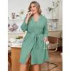 Ekouaer Women Plus Size Robe Knee Length Lightweight Bathrobe Short Kimono Robes with Pockets Maternity Robe 1X-5X(Celadon Green)