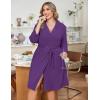 Ekouaer Women Plus Size Robe Knee Length Lightweight Bathrobe Short Kimono Robes with Pockets Maternity Robe 1X-5X(Deep Purple)