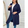 Ekouaer Women Plus Size Robe Knee Length Lightweight Bathrobe Short Kimono Robes with Pockets Maternity Robe 1X-5X(Navy)