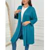 Ekouaer Women Plus Size Robe Knee Length Lightweight Bathrobe Short Kimono Robes with Pockets Maternity Robe 1X-5X(Peacock Blue)